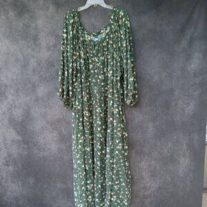 Old Navy Women's  4X Green Cottagecore‎ Boho Peasant Coquette Milkmaid Dress